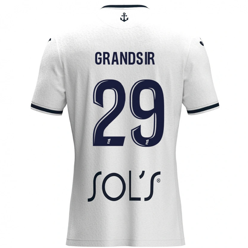 Danxen Kid Samuel Grandsir #29 White Dark Blue Away Jersey 2024/25 T-Shirt