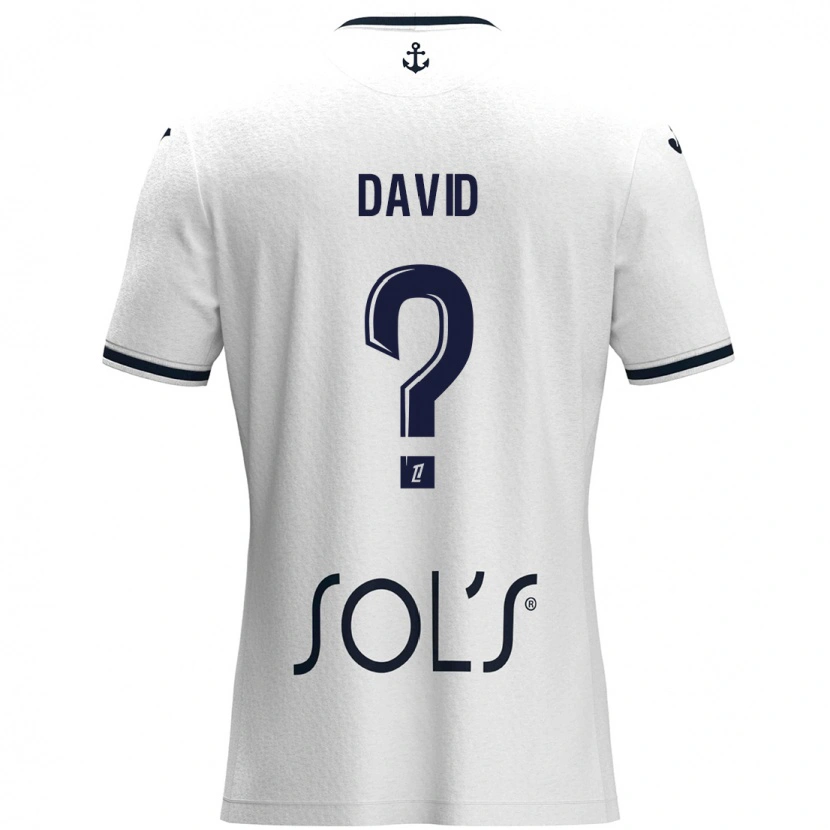 Danxen Kid Moïse David #0 White Dark Blue Away Jersey 2024/25 T-Shirt