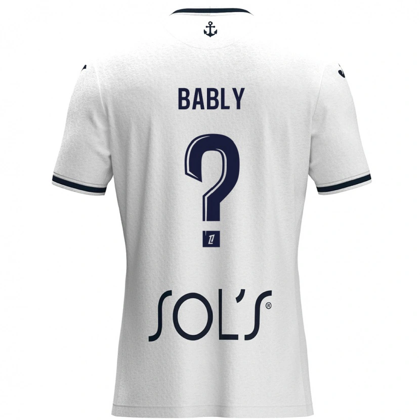 Danxen Kid Emmanuel Bably #0 White Dark Blue Away Jersey 2024/25 T-Shirt