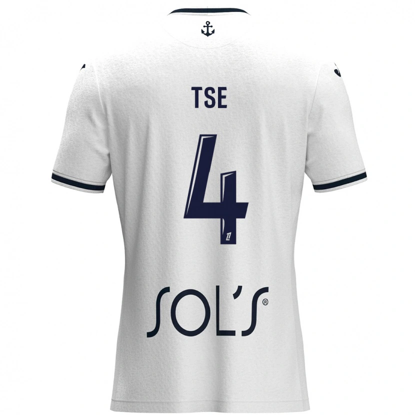 Danxen Kid Élisabeth Tsé #4 White Dark Blue Away Jersey 2024/25 T-Shirt