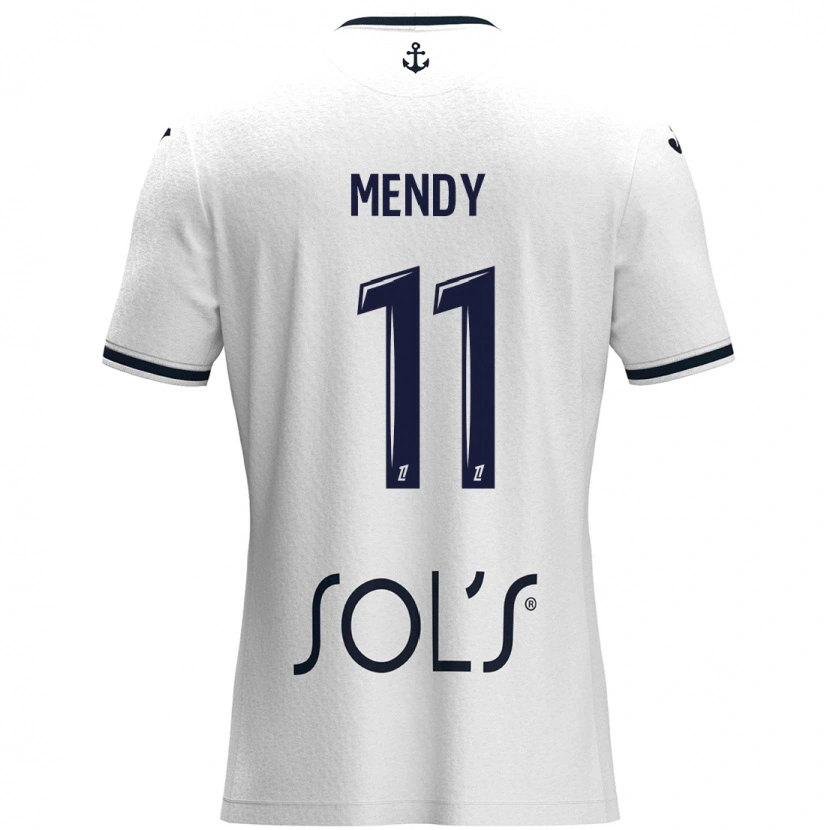 Danxen Kid Mélinda Mendy #11 White Dark Blue Away Jersey 2024/25 T-Shirt