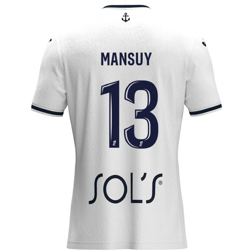 Danxen Kid Héloïse Mansuy #13 White Dark Blue Away Jersey 2024/25 T-Shirt