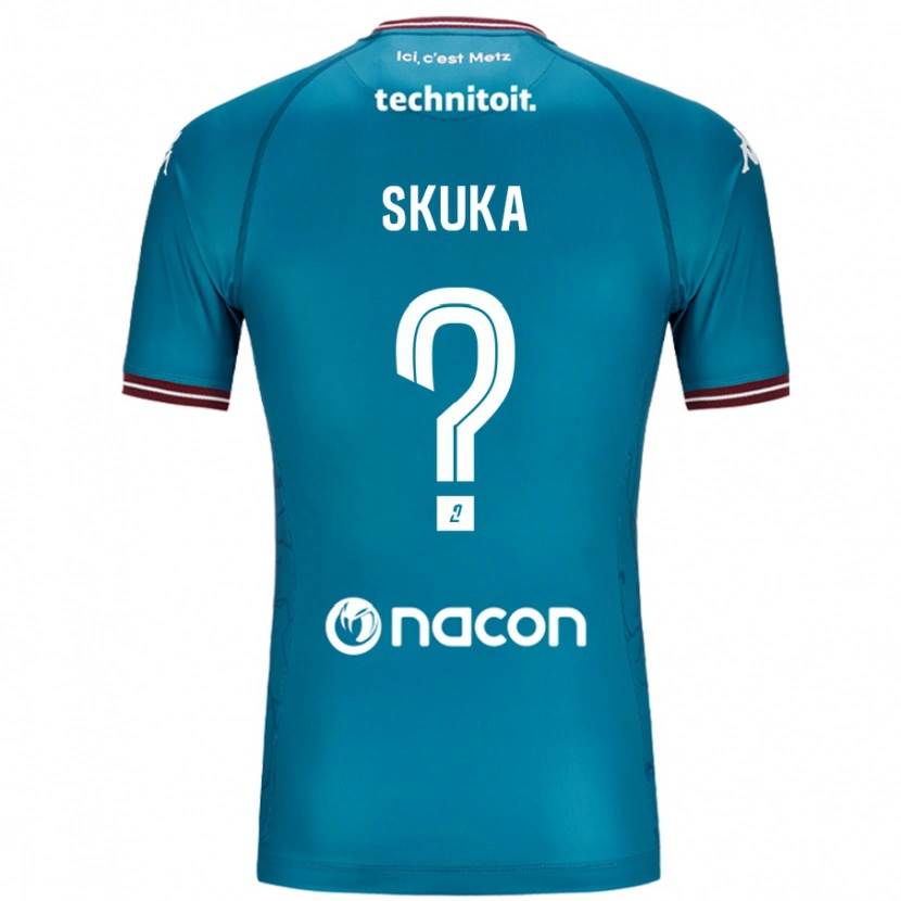 Danxen Kid Xhuliano Skuka #0 Bleu Petrole Away Jersey 2024/25 T-Shirt