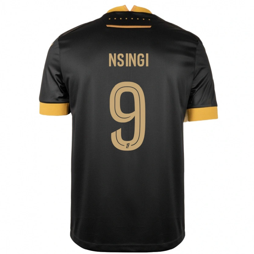 Danxen Kid Plamedi Nsingi #9 Black Brown Away Jersey 2024/25 T-Shirt