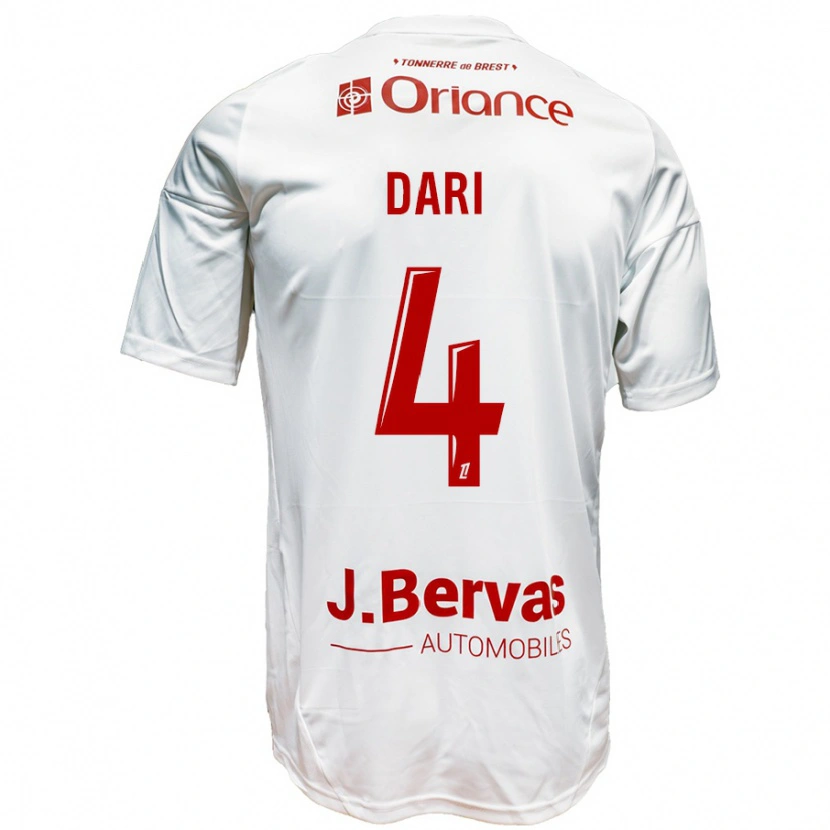 Danxen Kid Achraf Dari #4 White Red Away Jersey 2024/25 T-Shirt