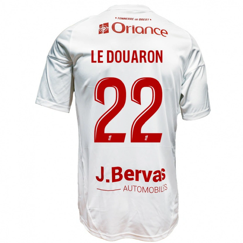 Danxen Kid Jérémy Le Douaron #22 White Red Away Jersey 2024/25 T-Shirt