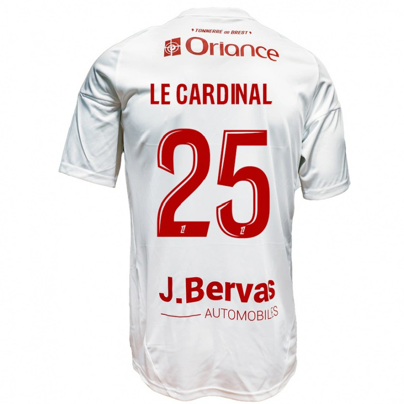 Danxen Kid Julien Le Cardinal #25 White Red Away Jersey 2024/25 T-Shirt