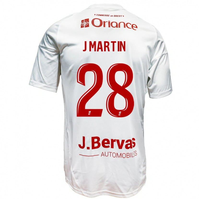 Danxen Kid Jonas Martin #28 White Red Away Jersey 2024/25 T-Shirt