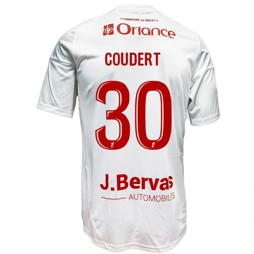 Danxen Kid Grégoire Coudert #30 White Red Away Jersey 2024/25 T-Shirt