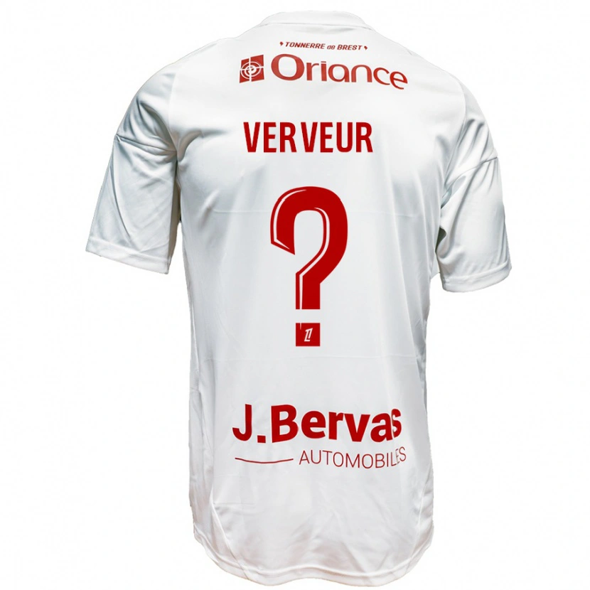 Danxen Kid Titouan Verveur #0 White Red Away Jersey 2024/25 T-Shirt