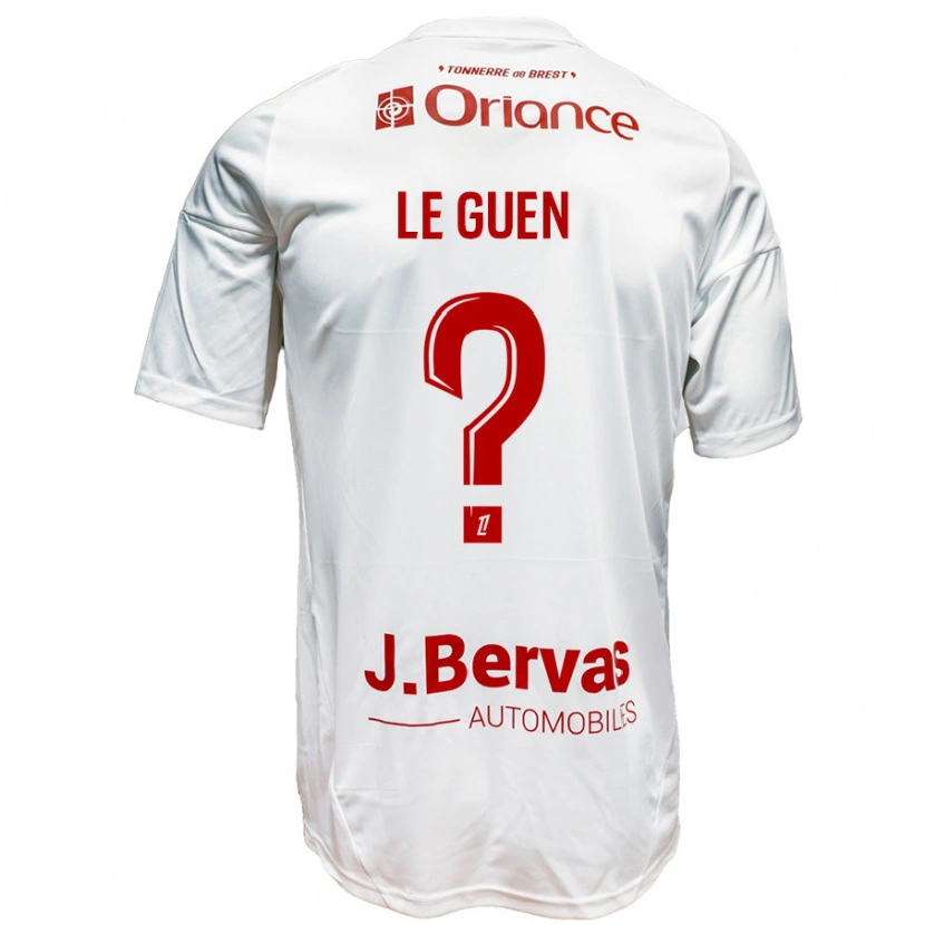 Danxen Kid Raphaël Le Guen #0 White Red Away Jersey 2024/25 T-Shirt