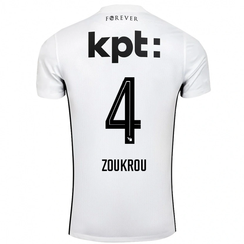 Danxen Kid Tanguy Zoukrou #4 White Black Away Jersey 2024/25 T-Shirt