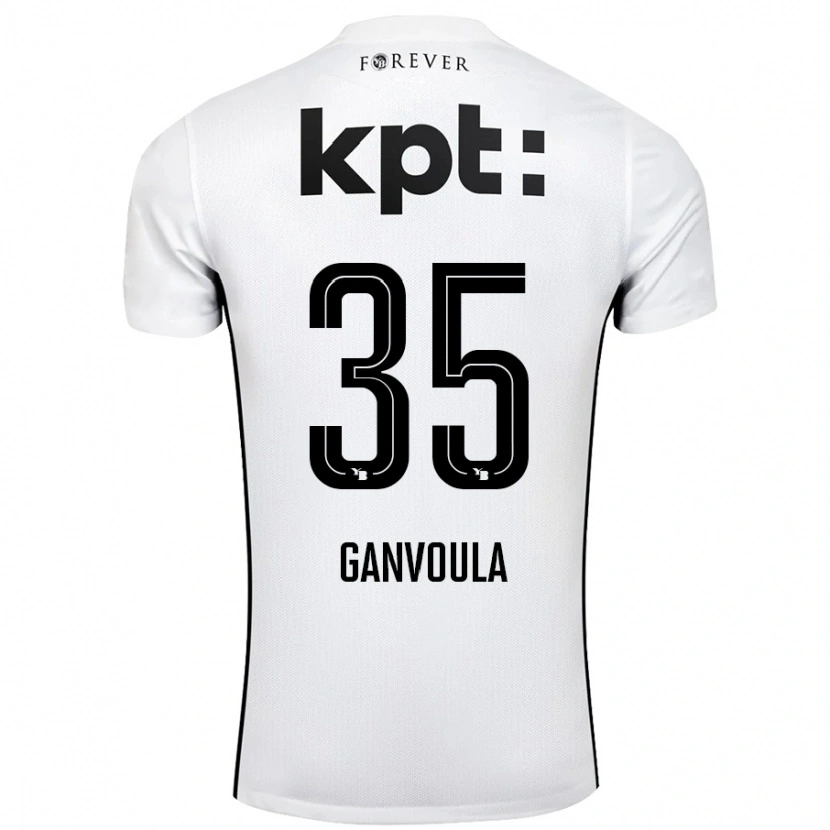 Danxen Kid Silvere Ganvoula #35 White Black Away Jersey 2024/25 T-Shirt