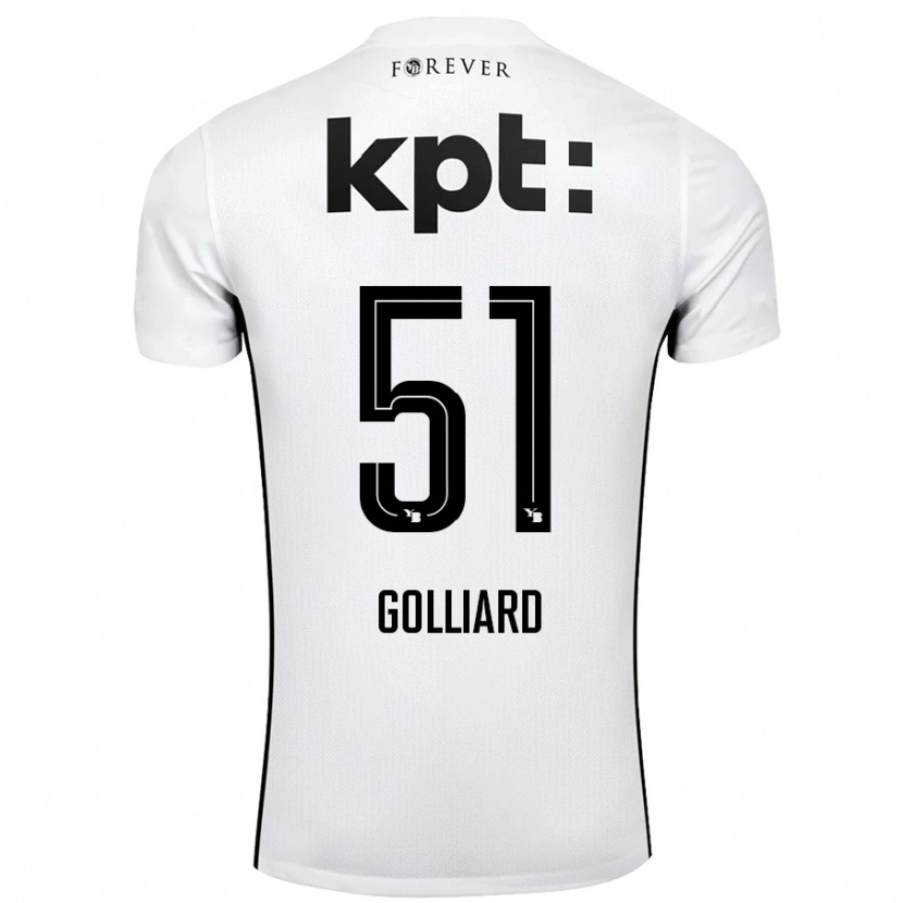 Danxen Kid Théo Golliard #51 White Black Away Jersey 2024/25 T-Shirt