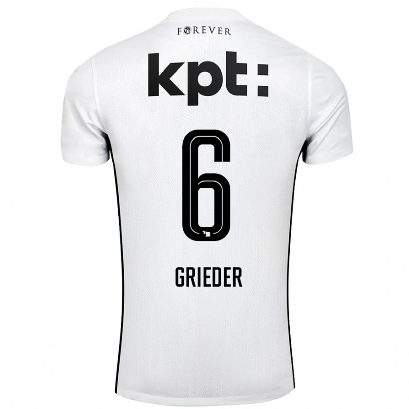 Danxen Kid Lionel Grieder #6 White Black Away Jersey 2024/25 T-Shirt