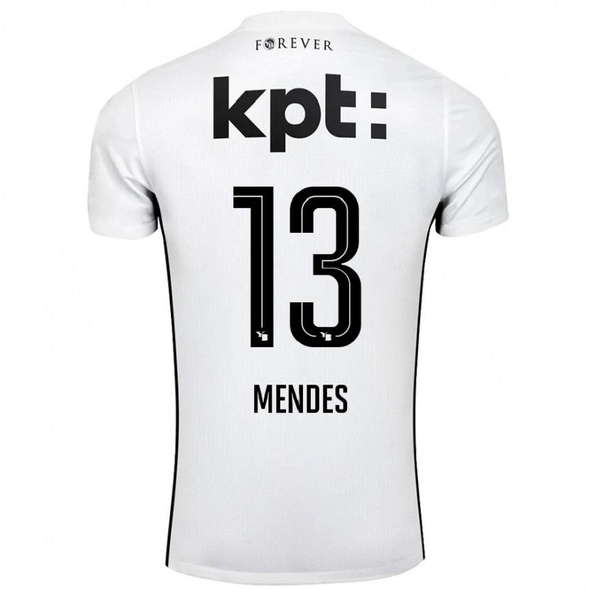 Danxen Kid Daniel Mendes #13 White Black Away Jersey 2024/25 T-Shirt