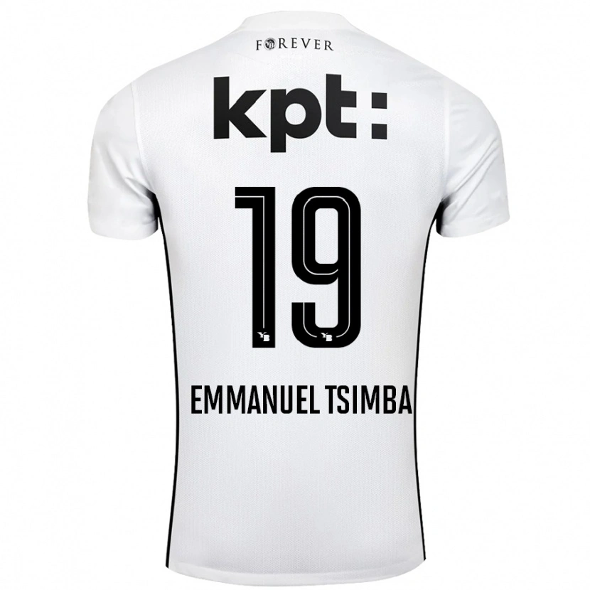 Danxen Kid Felix Emmanuel Tsimba #19 White Black Away Jersey 2024/25 T-Shirt