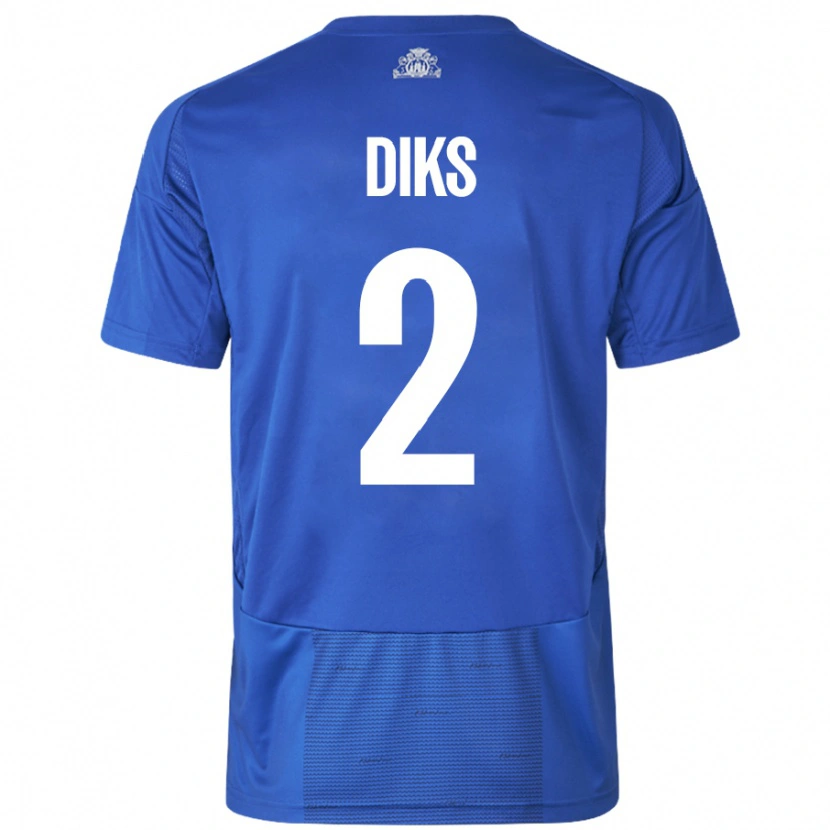 Danxen Kid Kevin Diks #2 White Blue Away Jersey 2024/25 T-Shirt