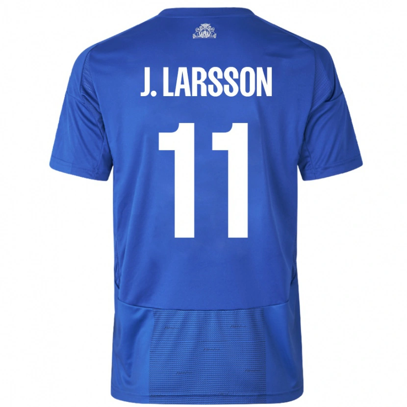 Danxen Kid Jordan Larsson #11 White Blue Away Jersey 2024/25 T-Shirt