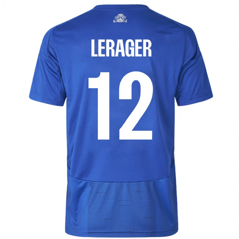 Danxen Kid Lukas Lerager #12 White Blue Away Jersey 2024/25 T-Shirt