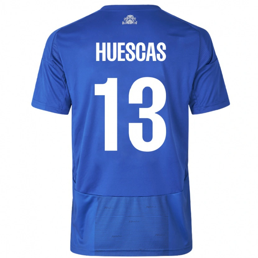 Danxen Kid Rodrigo Huescas #13 White Blue Away Jersey 2024/25 T-Shirt