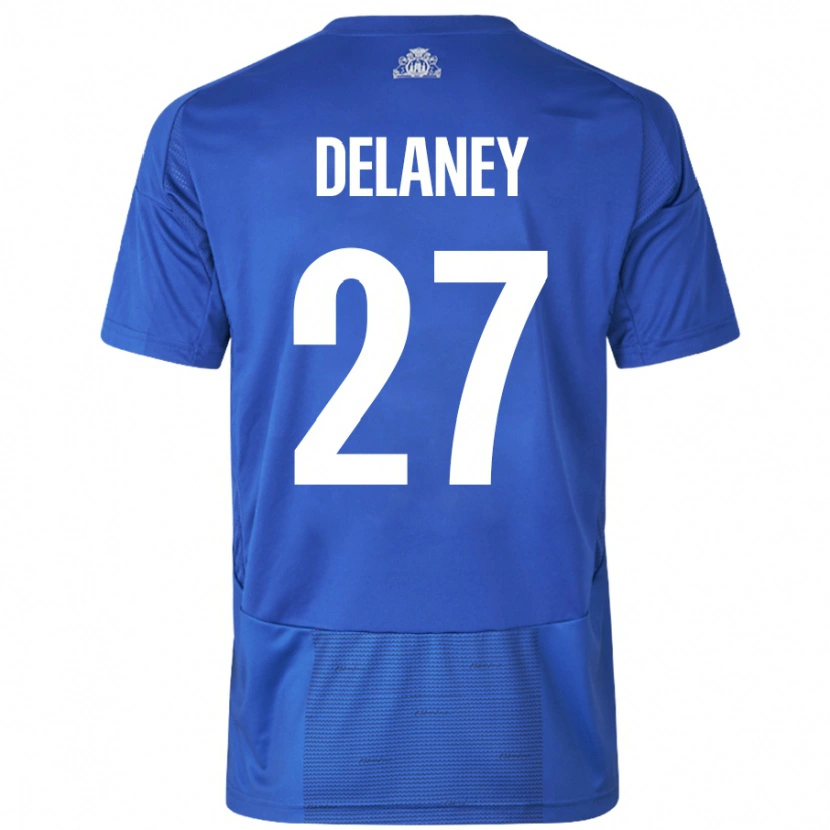 Danxen Kid Thomas Delaney #27 White Blue Away Jersey 2024/25 T-Shirt