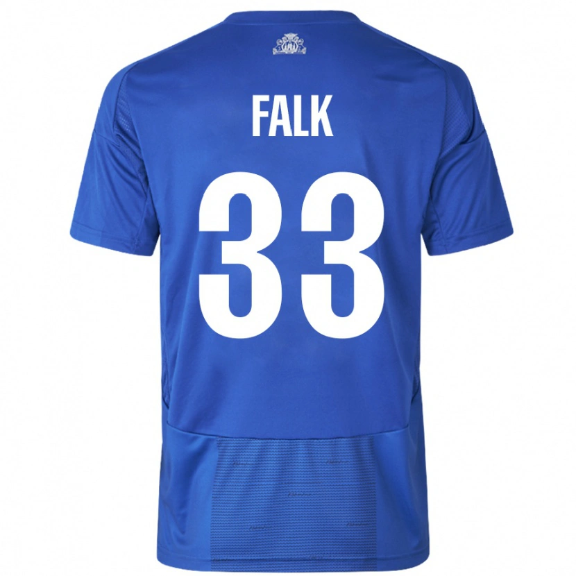 Danxen Kid Rasmus Falk #33 White Blue Away Jersey 2024/25 T-Shirt