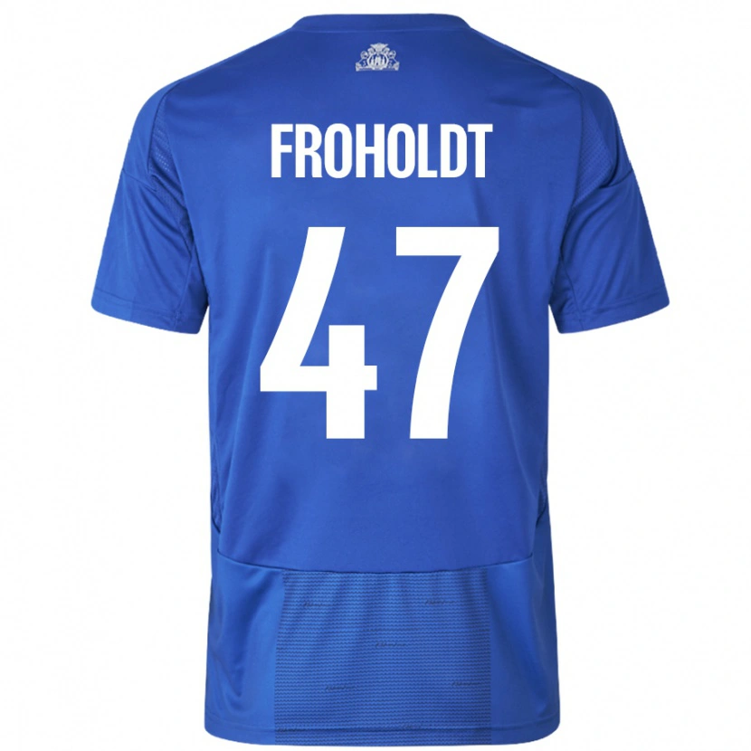 Danxen Kid Victor Froholdt #47 White Blue Away Jersey 2024/25 T-Shirt