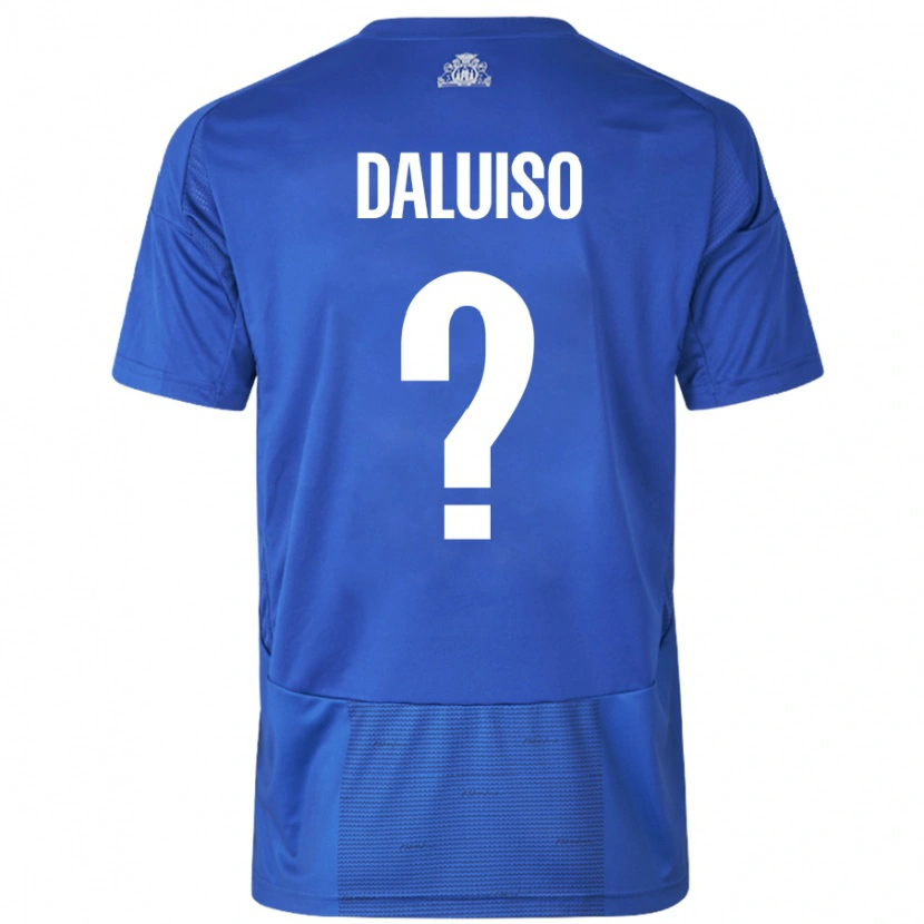 Danxen Kid Christoffer Daluiso #0 White Blue Away Jersey 2024/25 T-Shirt