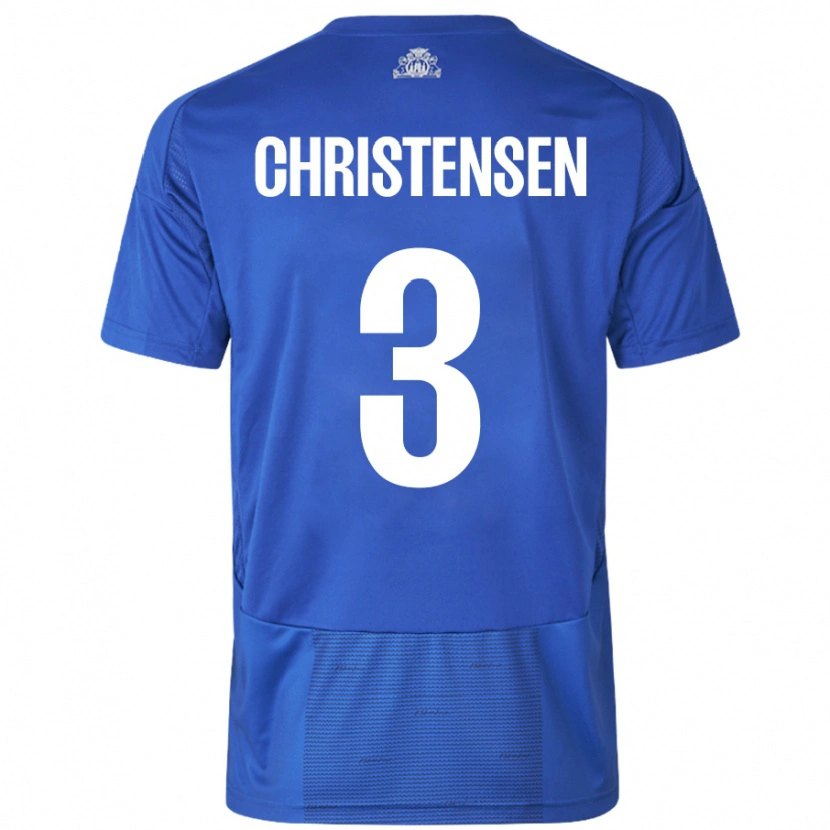 Danxen Kid Sebastian Christensen #3 White Blue Away Jersey 2024/25 T-Shirt