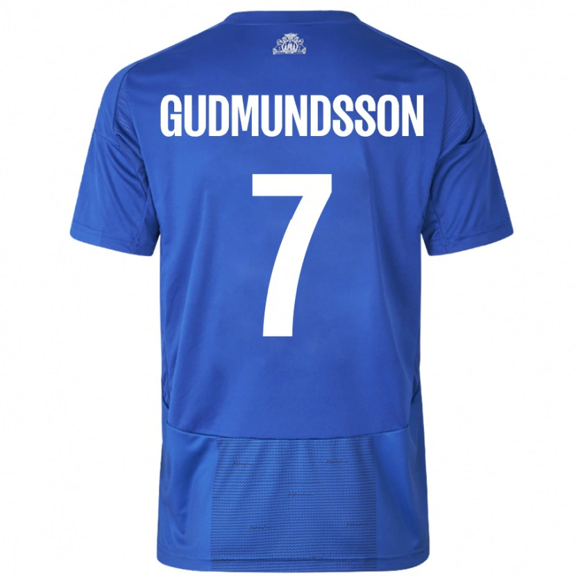 Danxen Kid Galdur Gudmundsson #7 White Blue Away Jersey 2024/25 T-Shirt