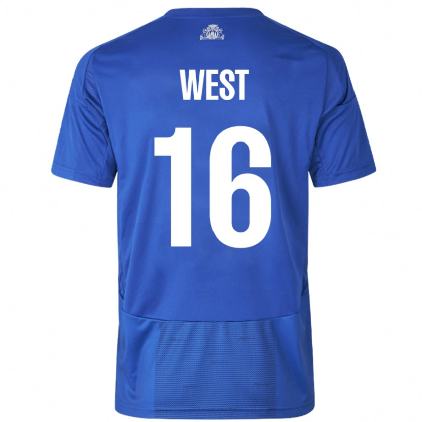 Danxen Kid Liam West #16 White Blue Away Jersey 2024/25 T-Shirt