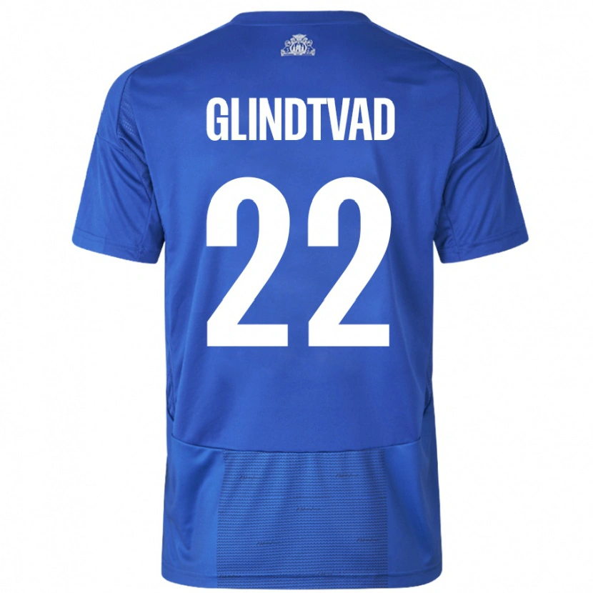 Danxen Kid William Glindtvad #22 White Blue Away Jersey 2024/25 T-Shirt