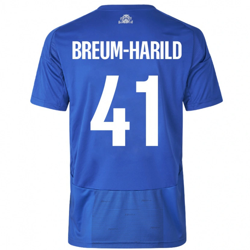 Danxen Kid Tobias Breum-Harild #41 White Blue Away Jersey 2024/25 T-Shirt