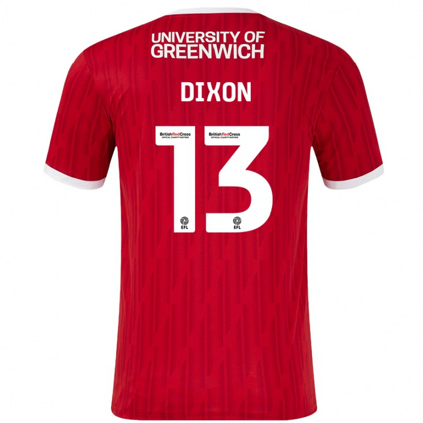 Danxen Men Kaheim Dixon #13 Red White Home Jersey 2024/25 T-Shirt