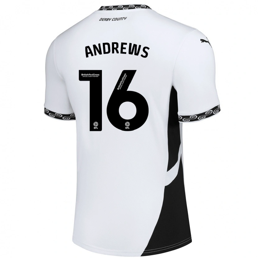 Danxen Men Marli Rhodes-Andrews #16 White Black Home Jersey 2024/25 T-Shirt