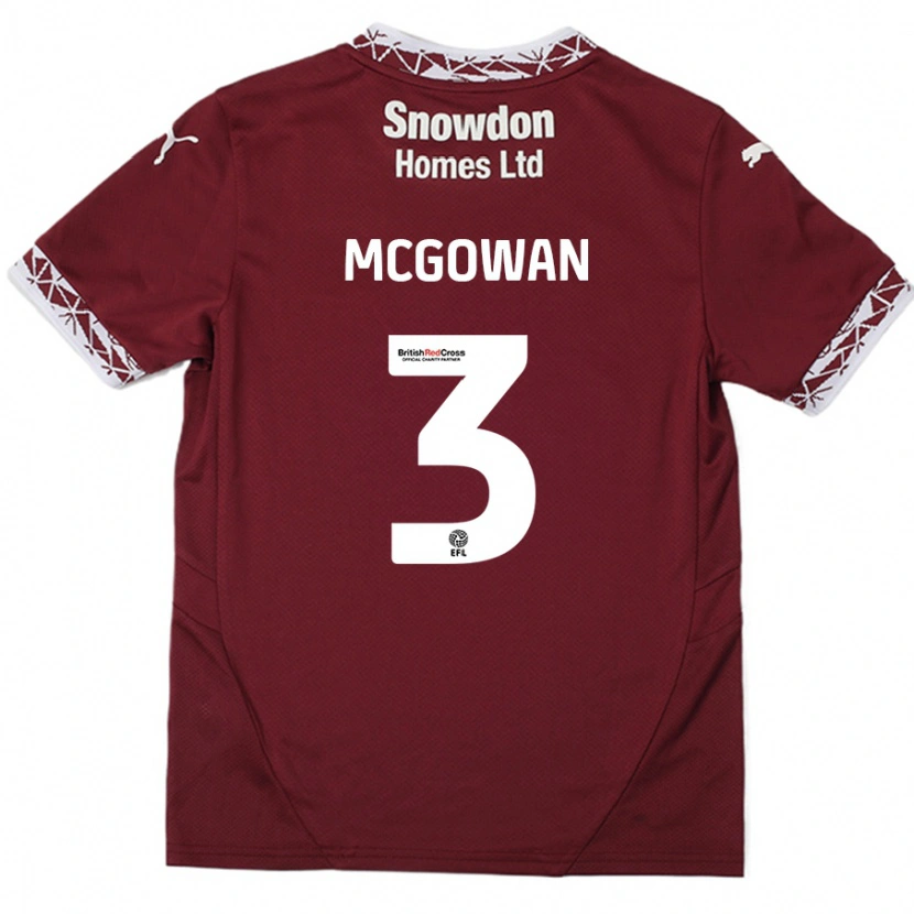 Danxen Men Aaron Mcgowan #3 Burgundy Home Jersey 2024/25 T-Shirt