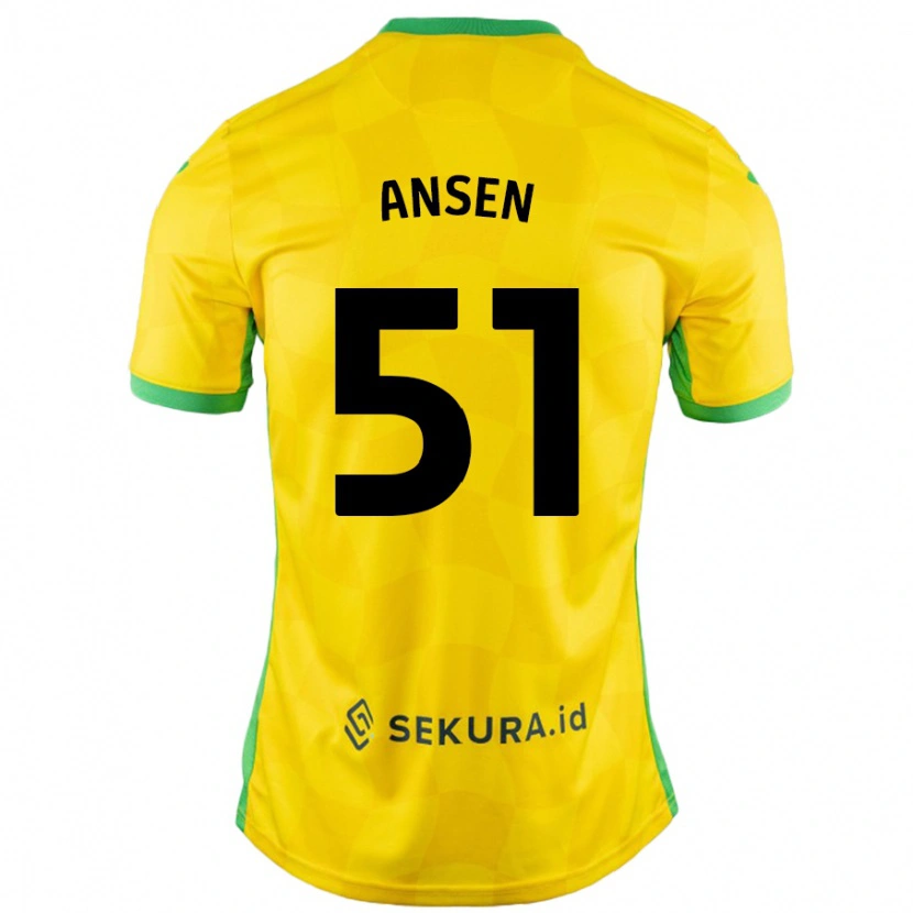 Danxen Men Caleb Ansen #51 Yellow Green Home Jersey 2024/25 T-Shirt