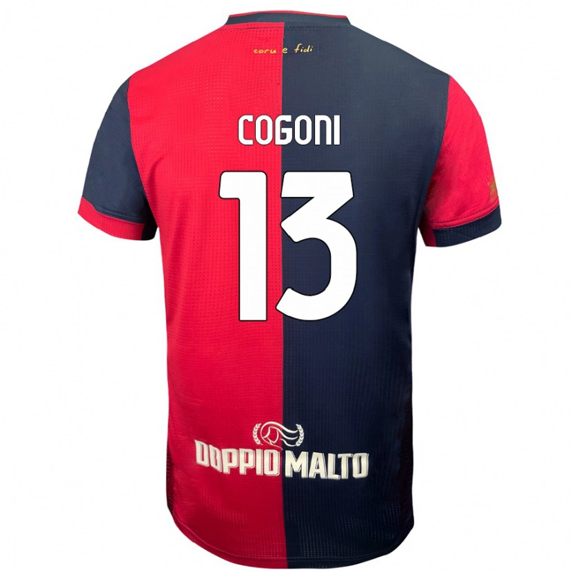 Danxen Men Andrea Cogoni #13 Red Darker Blue Home Jersey 2024/25 T-Shirt