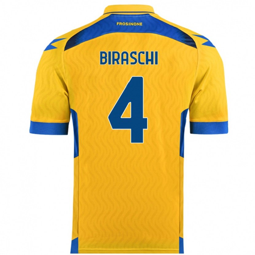 Danxen Men Davide Biraschi #4 Yellow Home Jersey 2024/25 T-Shirt