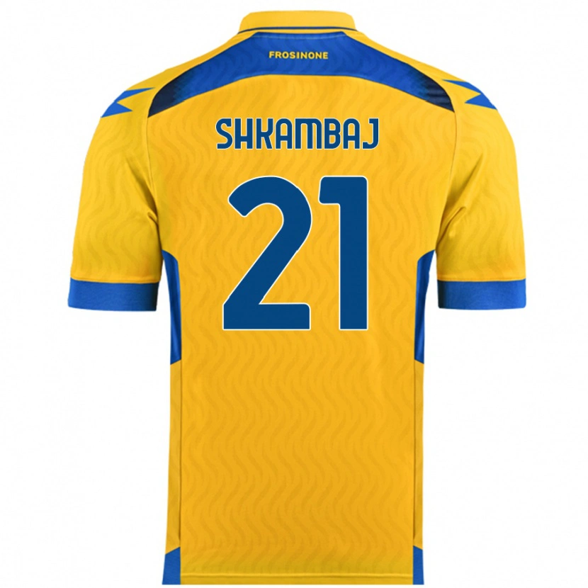 Danxen Men Ardit Shkambaj #21 Yellow Home Jersey 2024/25 T-Shirt