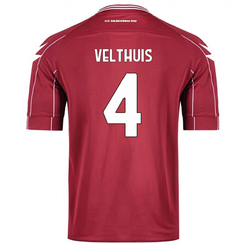 Danxen Men Tijs Velthuis #4 Burgundy Home Jersey 2024/25 T-Shirt