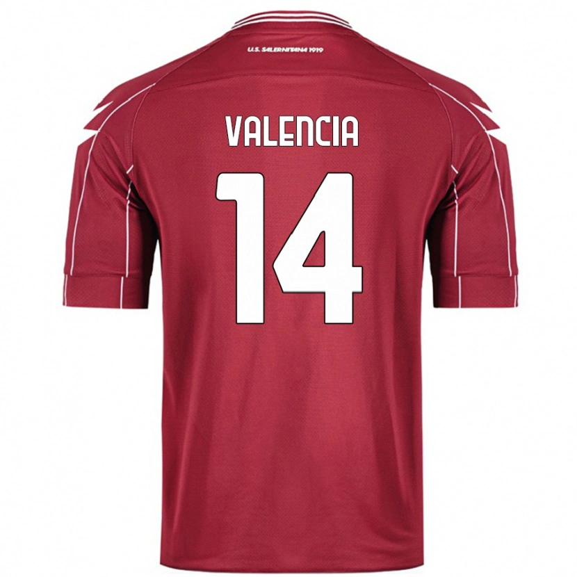 Danxen Men Diego Valencia #14 Burgundy Home Jersey 2024/25 T-Shirt