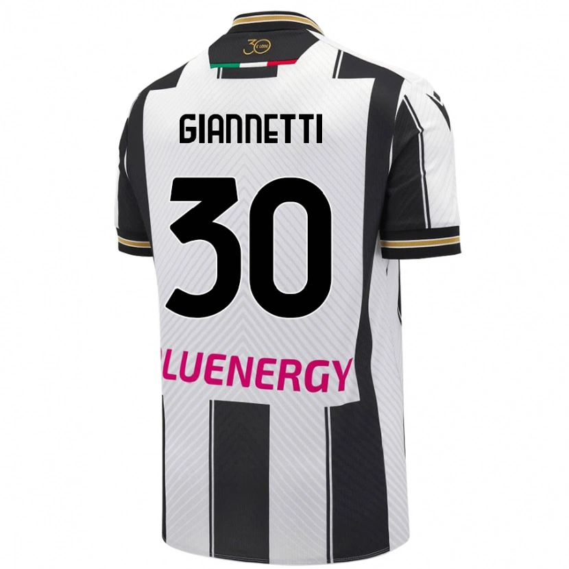 Danxen Men Lautaro Giannetti #30 White Black Home Jersey 2024/25 T-Shirt