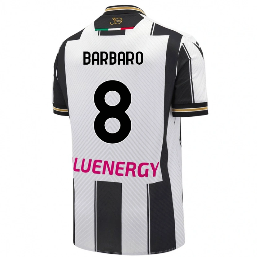 Danxen Men Elia Barbaro #8 White Black Home Jersey 2024/25 T-Shirt