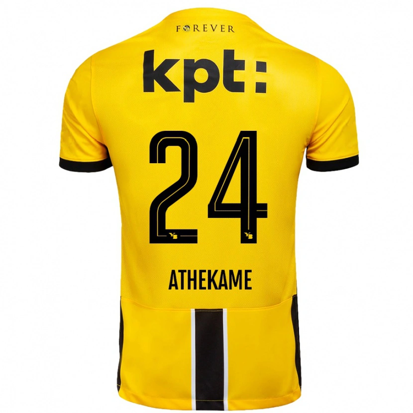 Danxen Men Zachary Athekame #24 Yellow Black Home Jersey 2024/25 T-Shirt