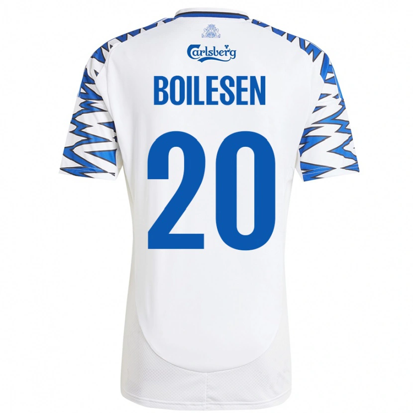 Danxen Men Nicolai Boilesen #20 White Sky Blue Home Jersey 2024/25 T-Shirt