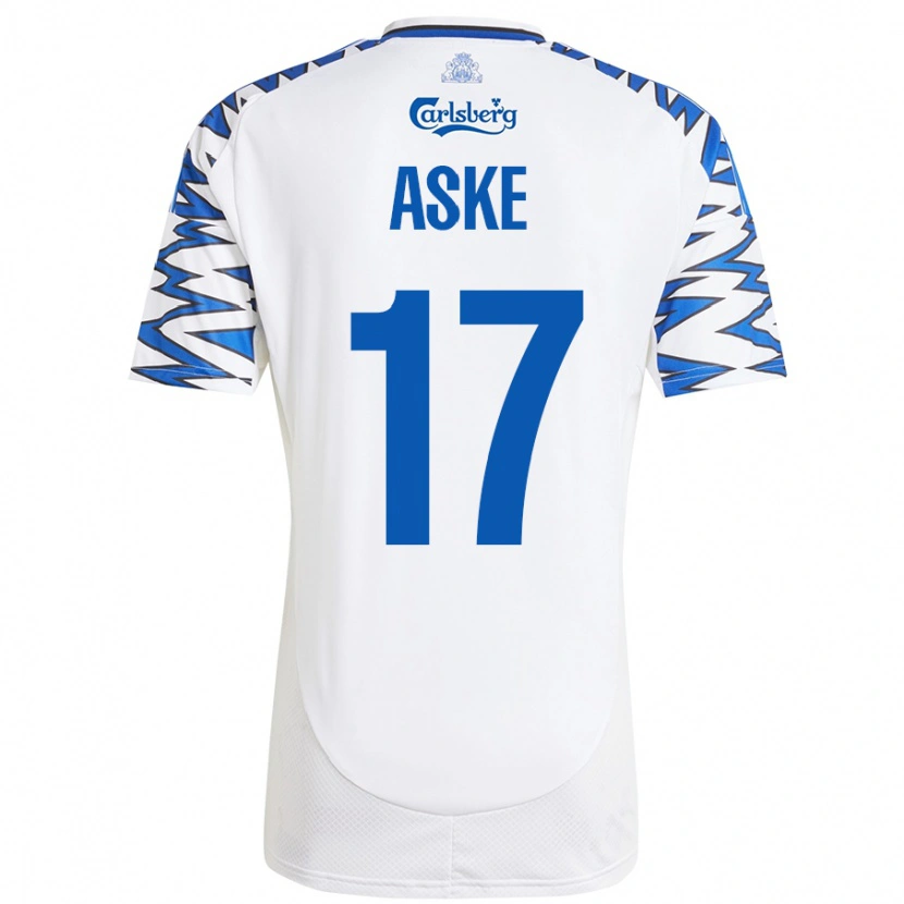 Danxen Men Aske Christensen #17 White Sky Blue Home Jersey 2024/25 T-Shirt