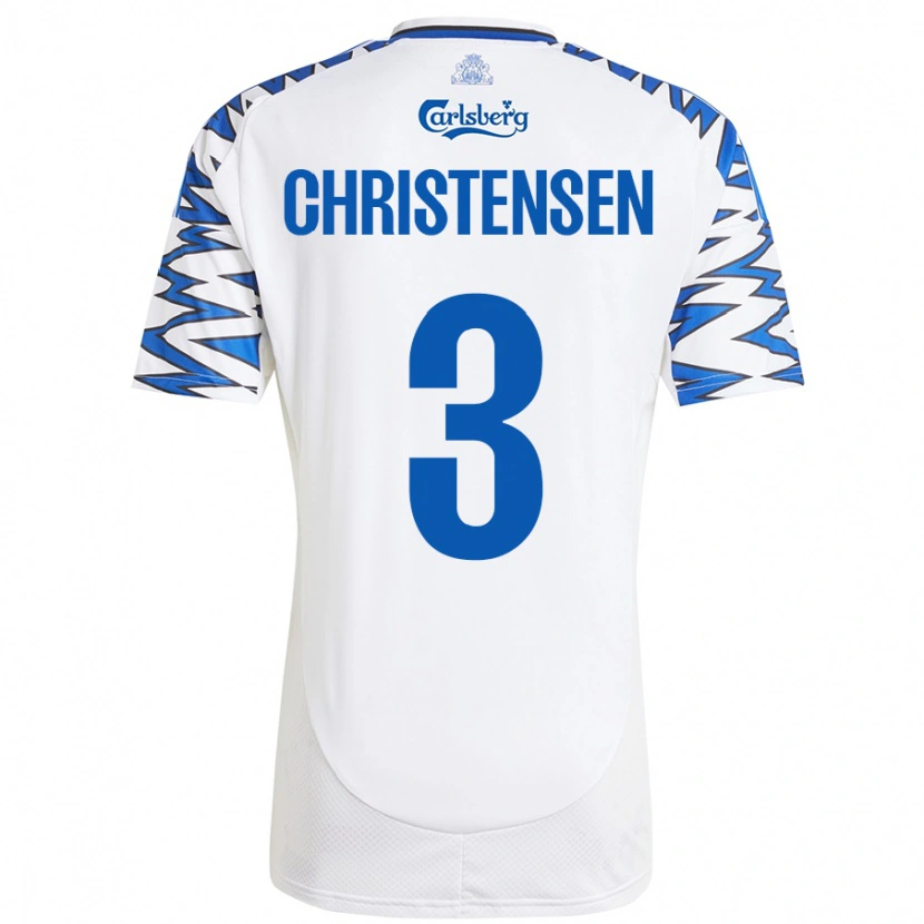 Danxen Men Sebastian Christensen #3 White Sky Blue Home Jersey 2024/25 T-Shirt