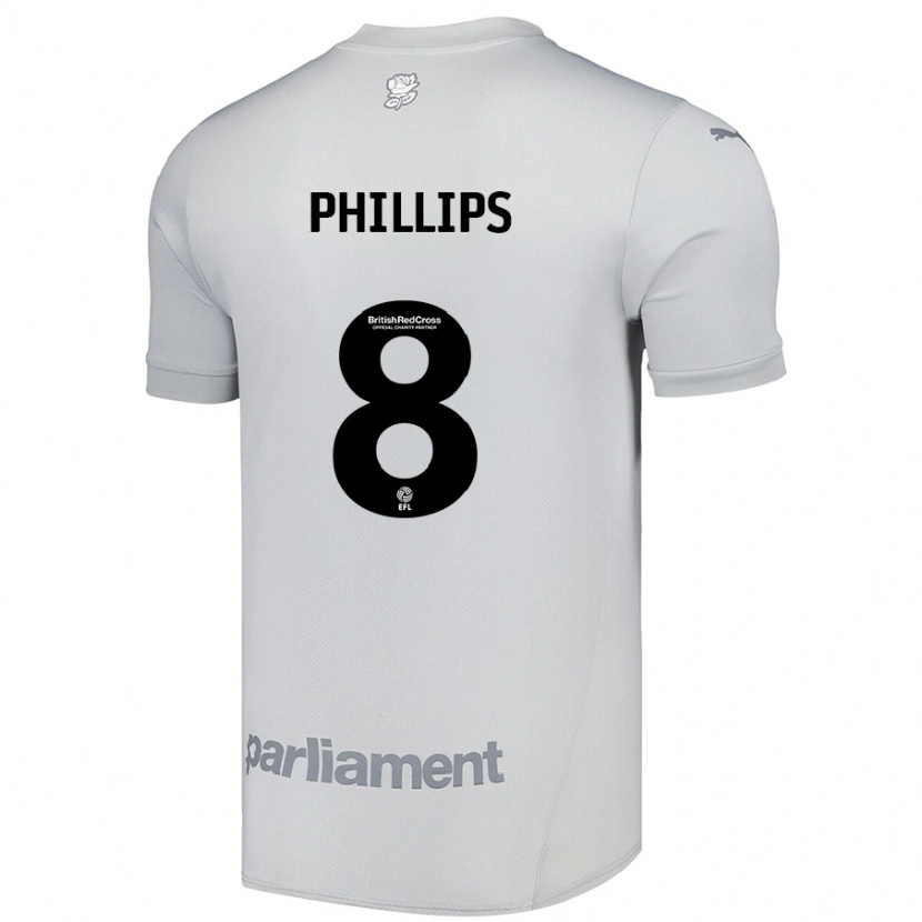 Danxen Men Adam Phillips #8 Silver Gray Away Jersey 2024/25 T-Shirt